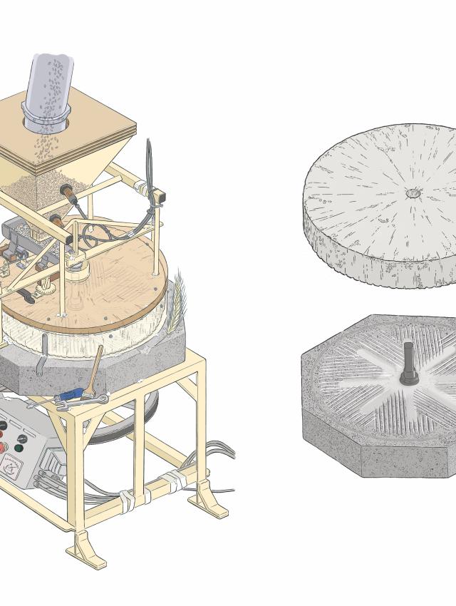 hopper and millstone illustration